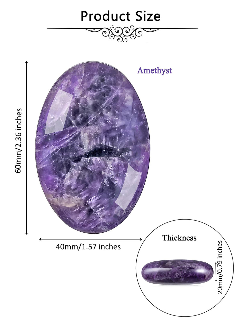 Jovivi smooth polished oval stone ready for meditation