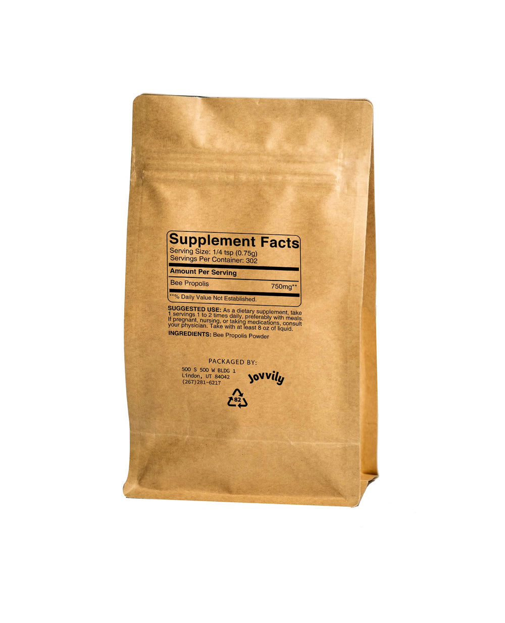 Pouring Jovvily Bee Propolis Powder to emphasize simple, additive-free use.