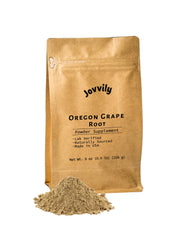 Jovvily Oregon Grape Root Powder packaging for pantry use and easy access