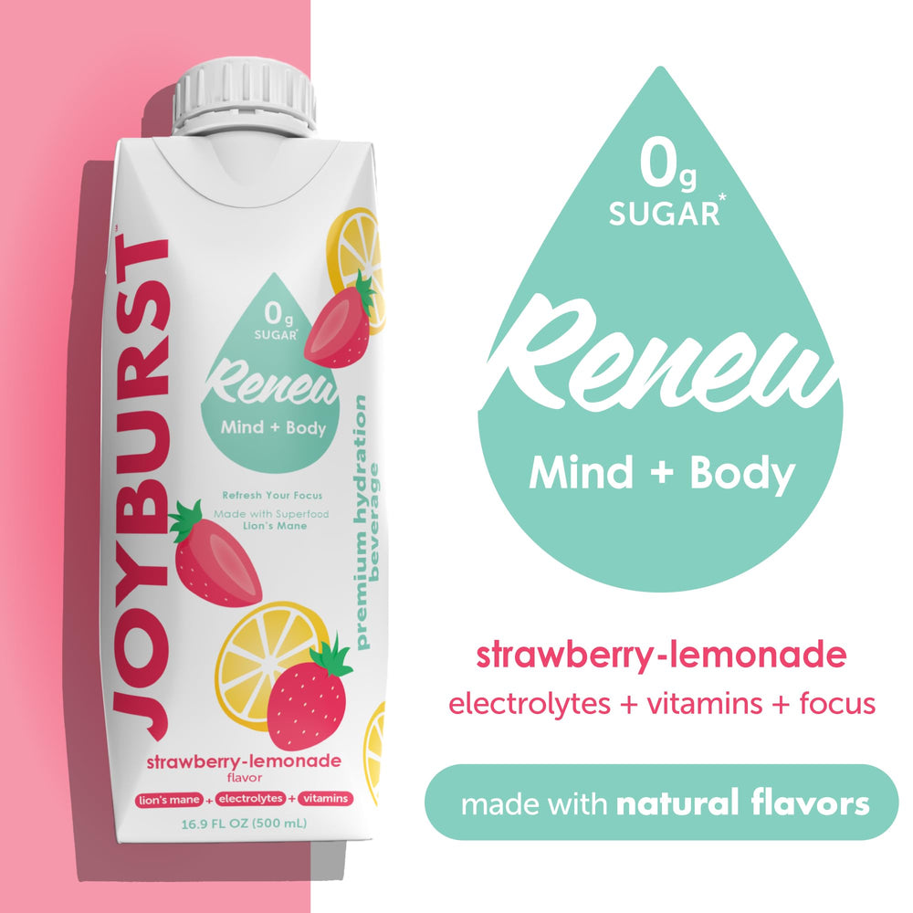 JOYBURST strawberry-lemonade pack highlights eco-friendly tetra Pak packaging for sustainable hydration