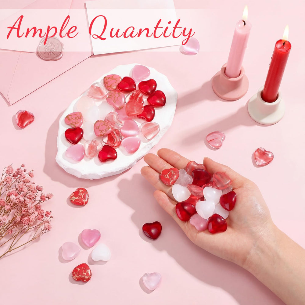 Joyfolk white heart stones add delicate elegance to crafts and home decor