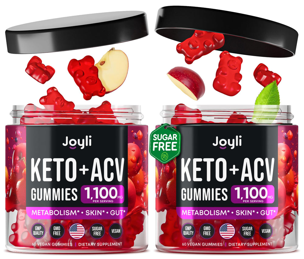 JOYLI Nutrition 2-pack keto ACV gummies bottle for convenient keto-friendly support.