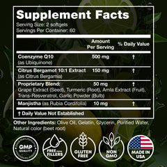 Joyli Nutrition CoQ10 500mg softgels arranged for easy daily intake.