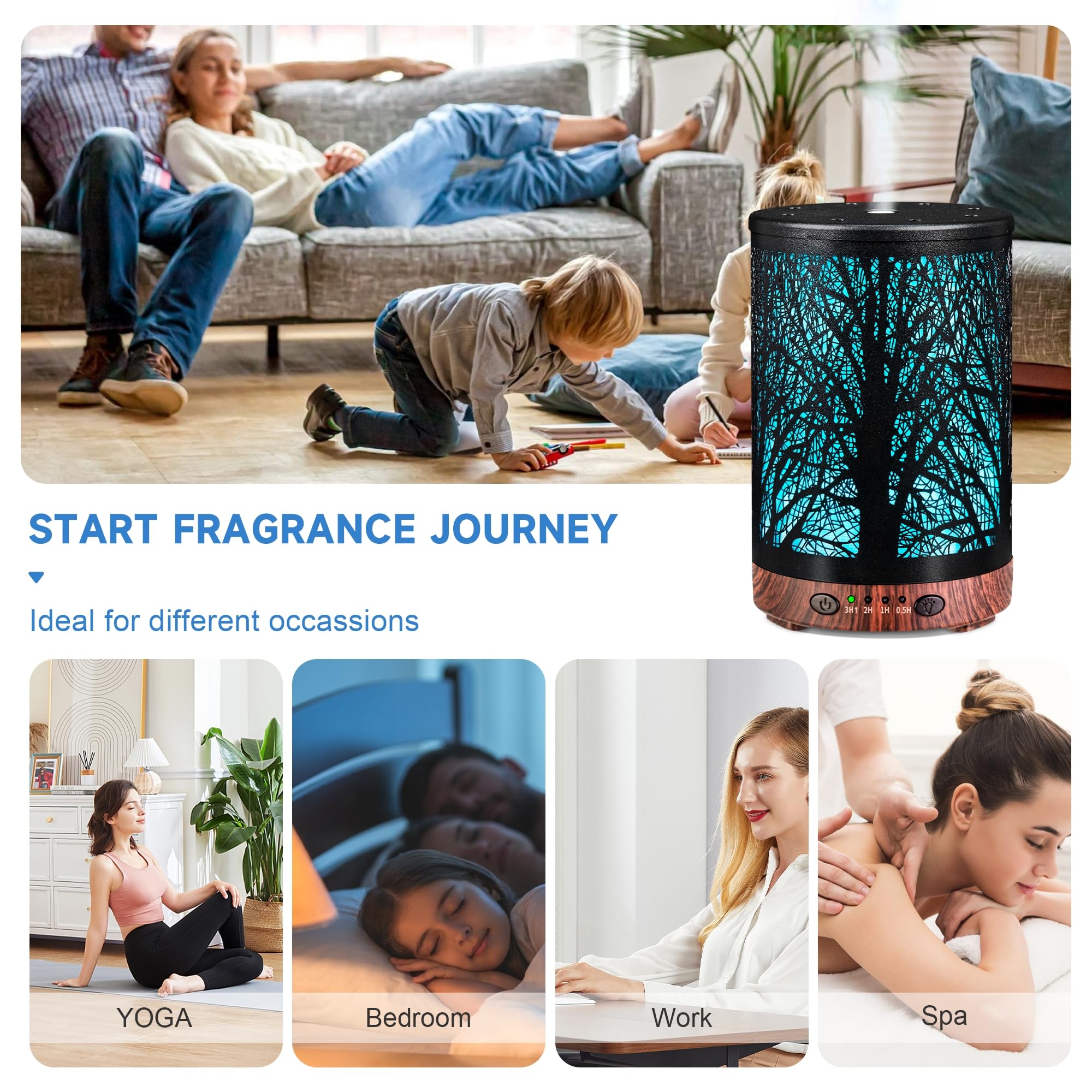 JOYOLO diffuser compact design fits desks and nightstands