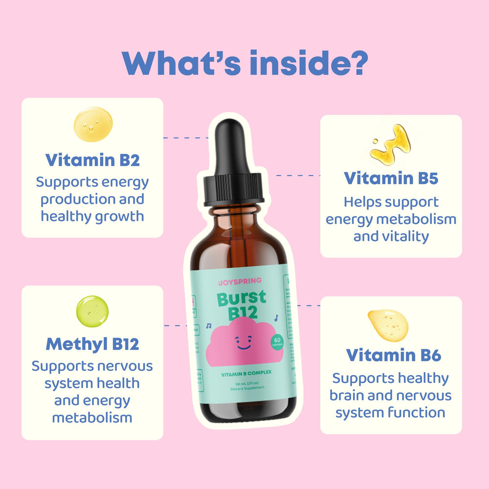 JoySpring Burst B12 Drops USA-made label on packaging