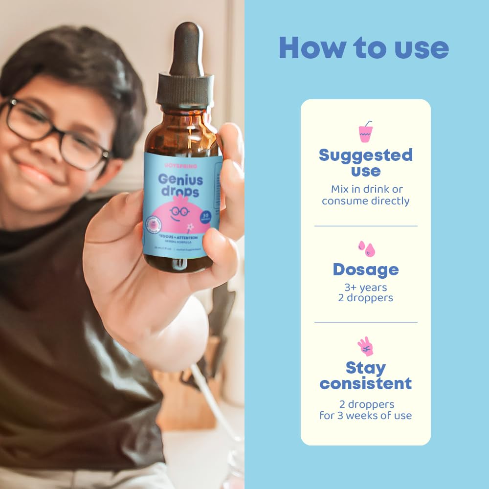 JoySpring Genius Drops Smartberry Vanilla bottle on a kitchen counter during morning routine.