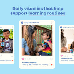 JoySpring Kids B Complex elderberry flavor drops for after-school routines