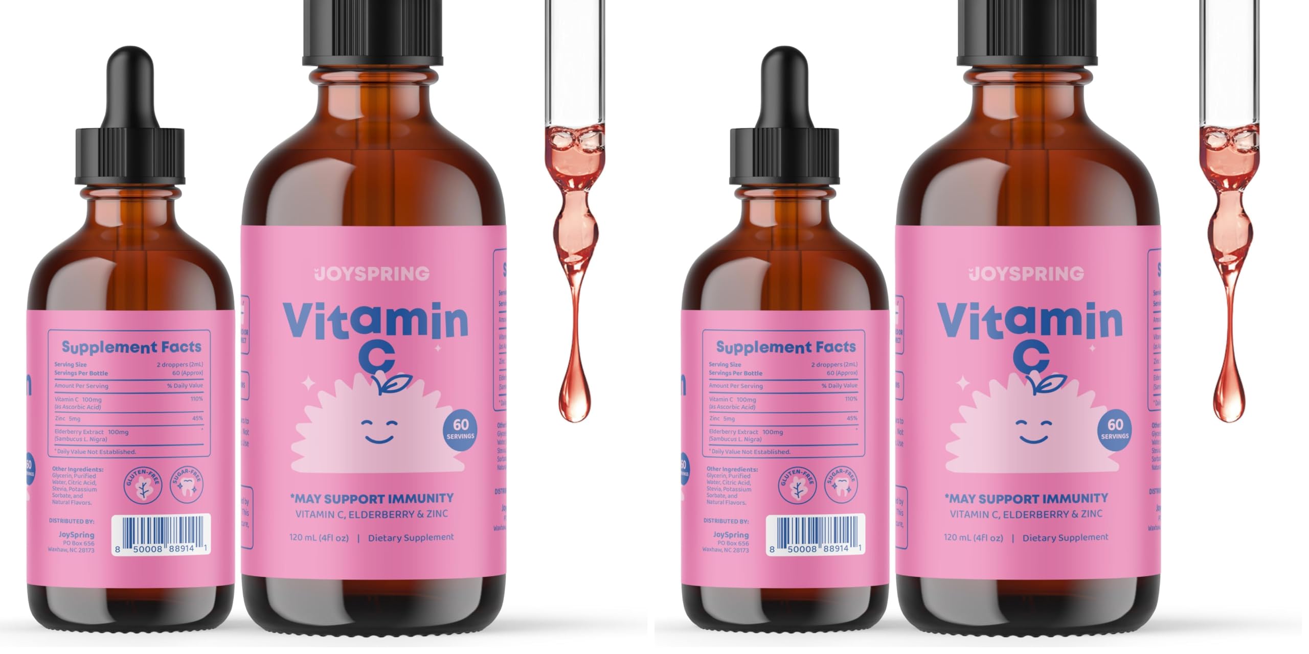 JoySpring Kids Vitamin C Drops bottle for immune-friendly daily use