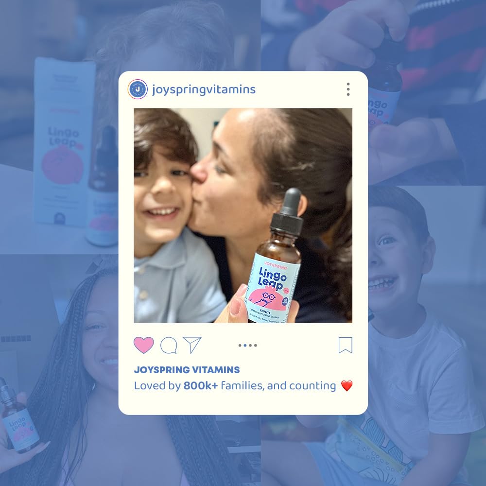 JoySpring LingoLeap berry flavor image emphasizes tasty, kid-friendly supplement.