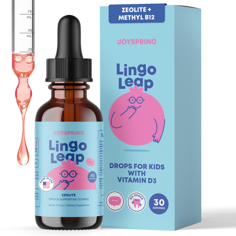 JoySpring LingoLeap bottle front view for daily kids’ wellness support.