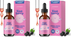JoySpring ZincBerry bottle pours drops for kids' immune support.