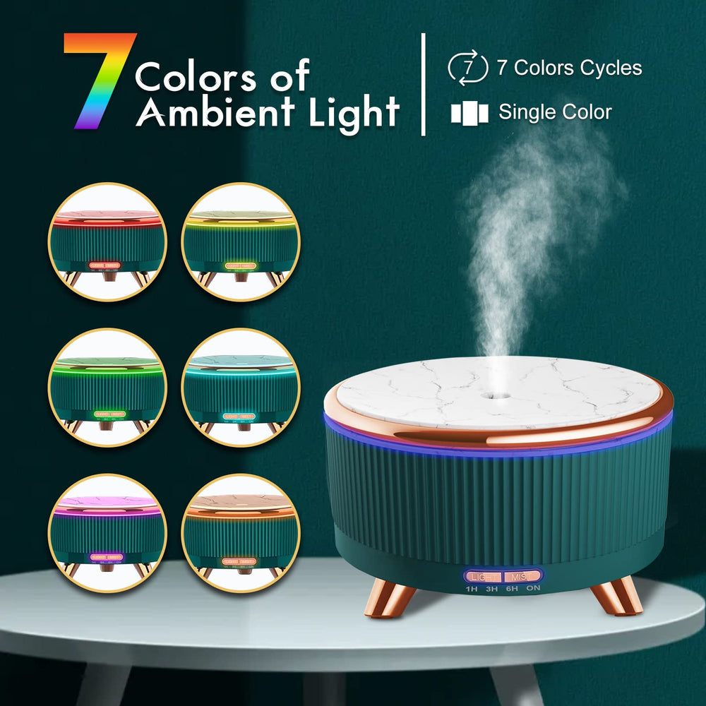Jpord diffuser with seven color lights creates a relaxing ambiance.
