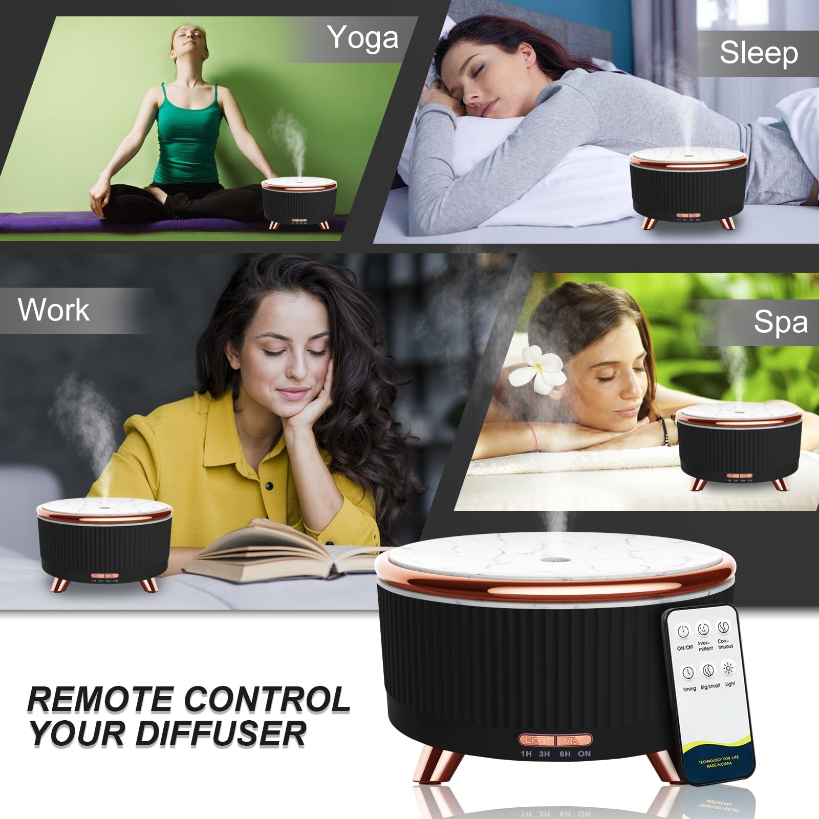 Jpord ultrasonic diffusion operates quietly for peaceful evenings