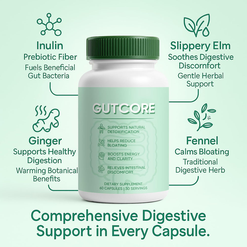 Jqewlg GutCore capsules closeup shows convenient daily capsules.