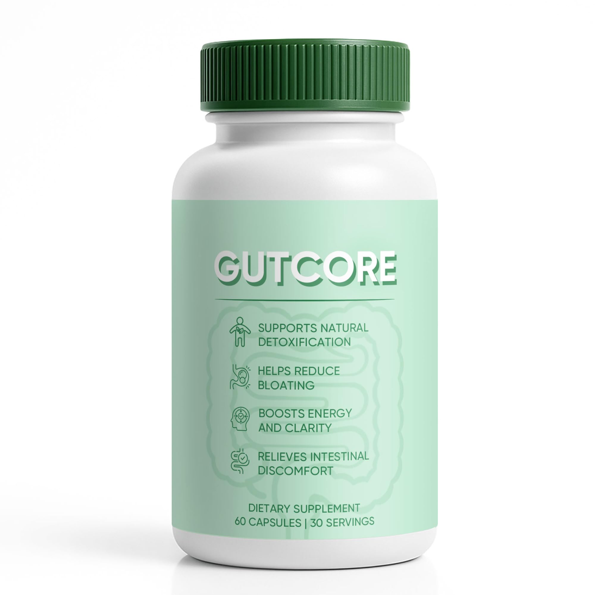 Jqewlg GutCore digestive-support bottle for daily comfort.