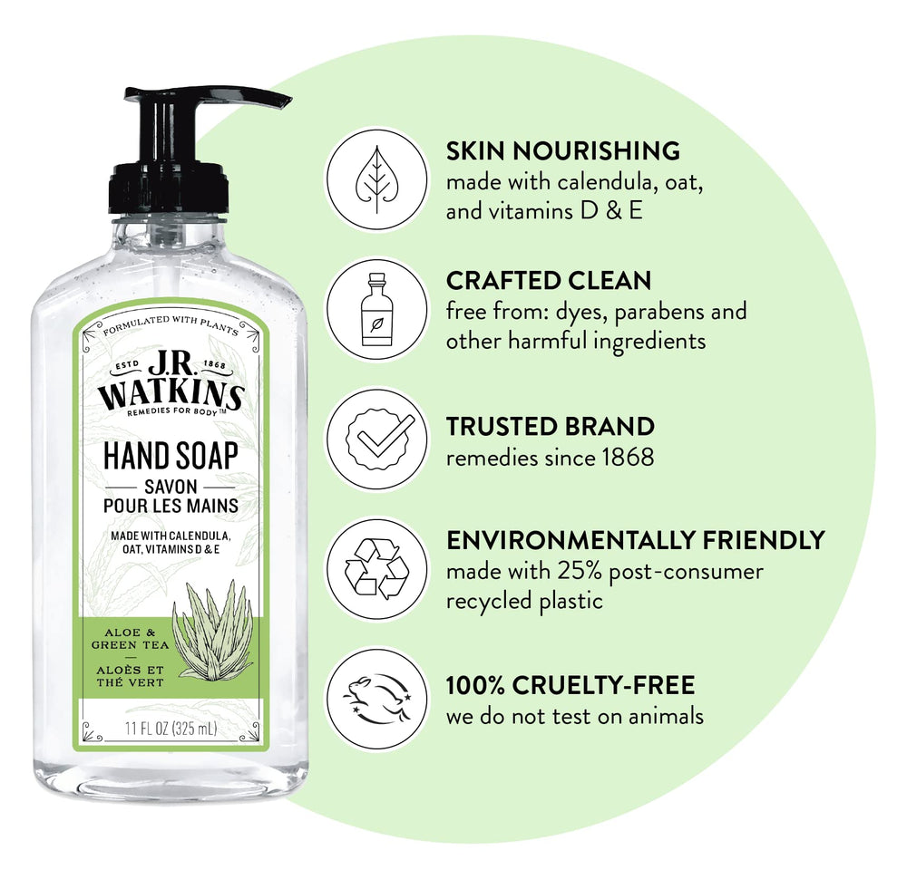 Foamy lather forms while washing with J.R. Watkins soap.