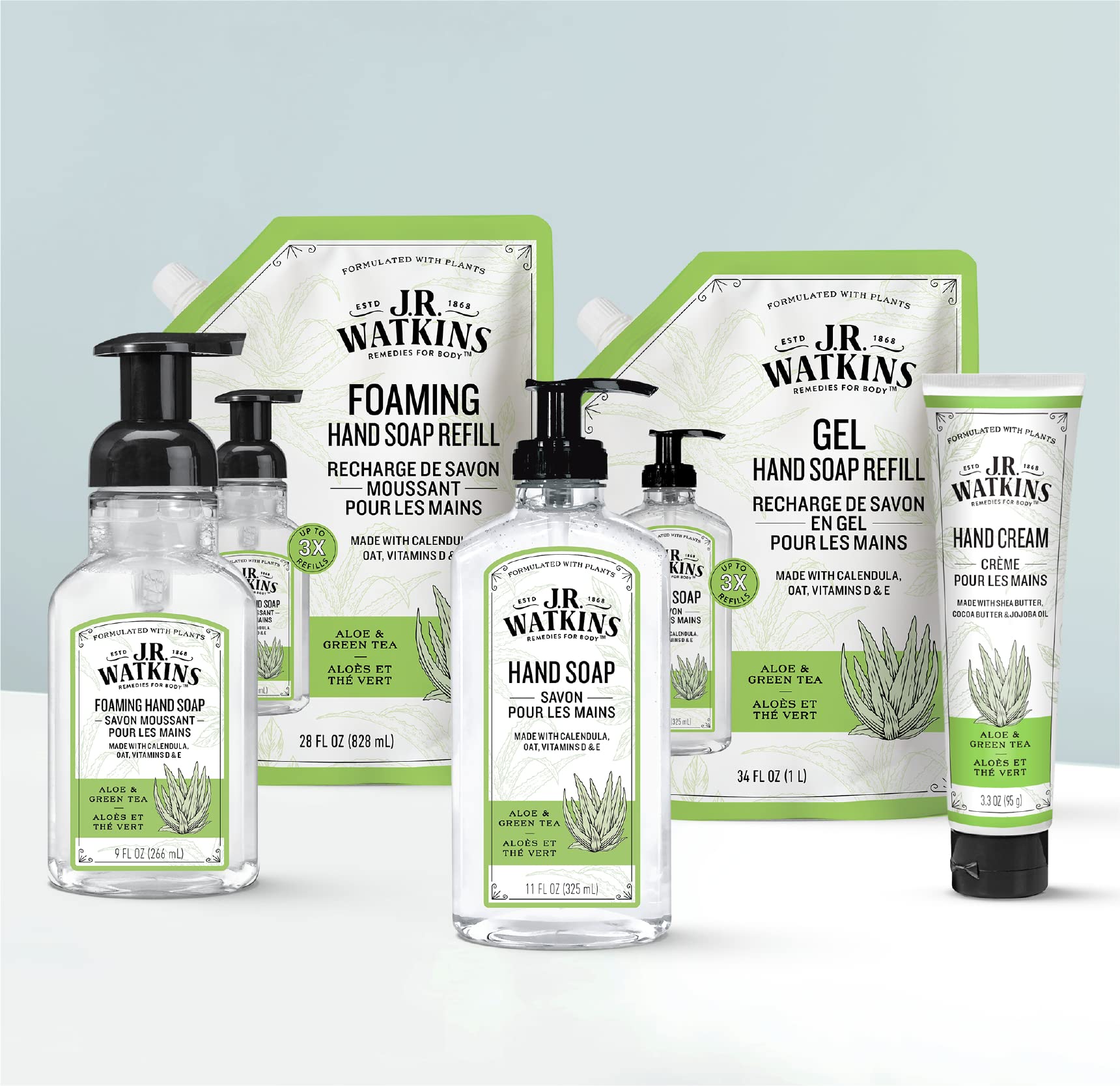Close-up label shows cruelty-free and USA-made attributes on J.R. Watkins soap.