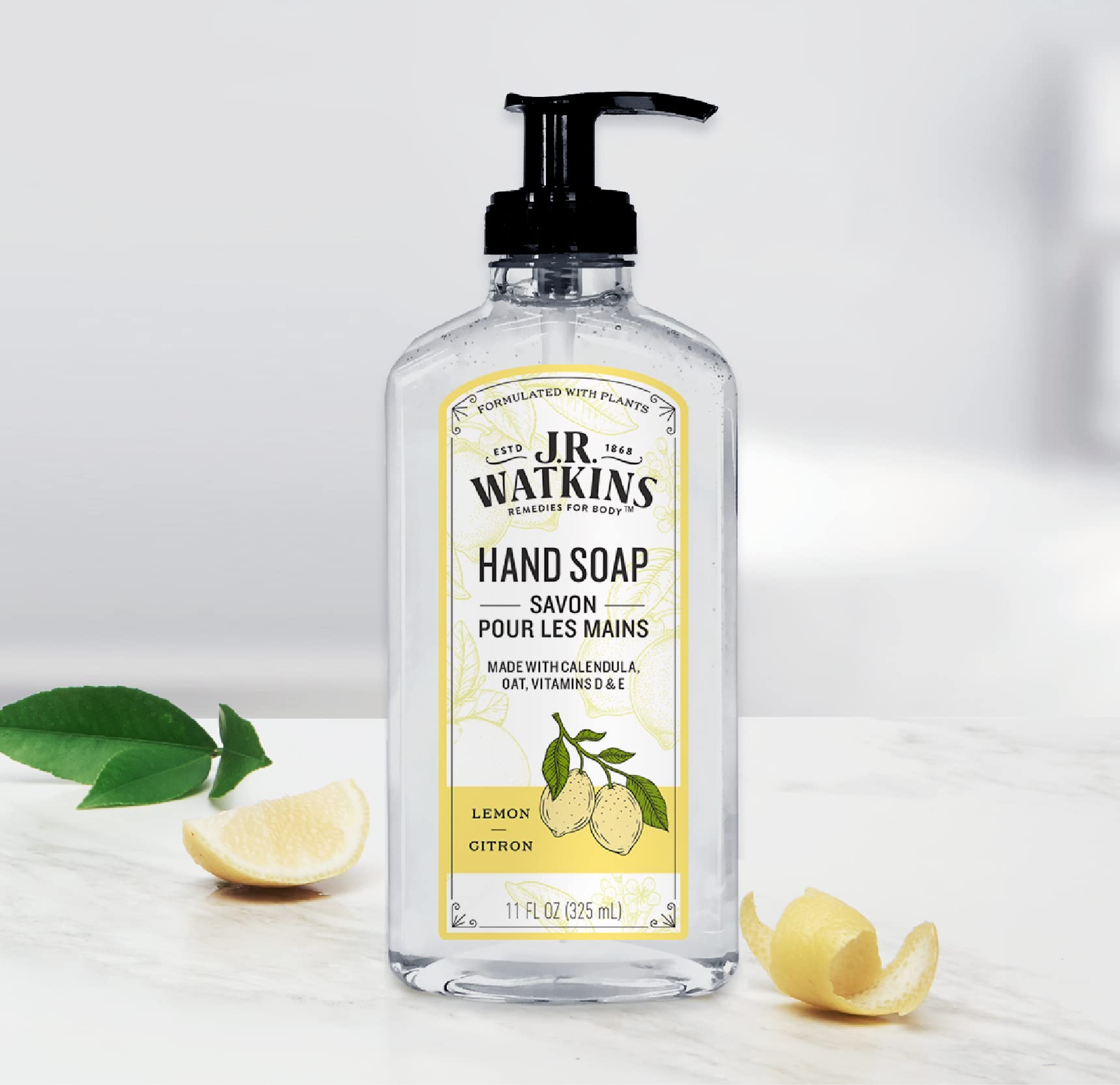 Close-up of lemon zest from JR Watkins Lemon Hand Soap.