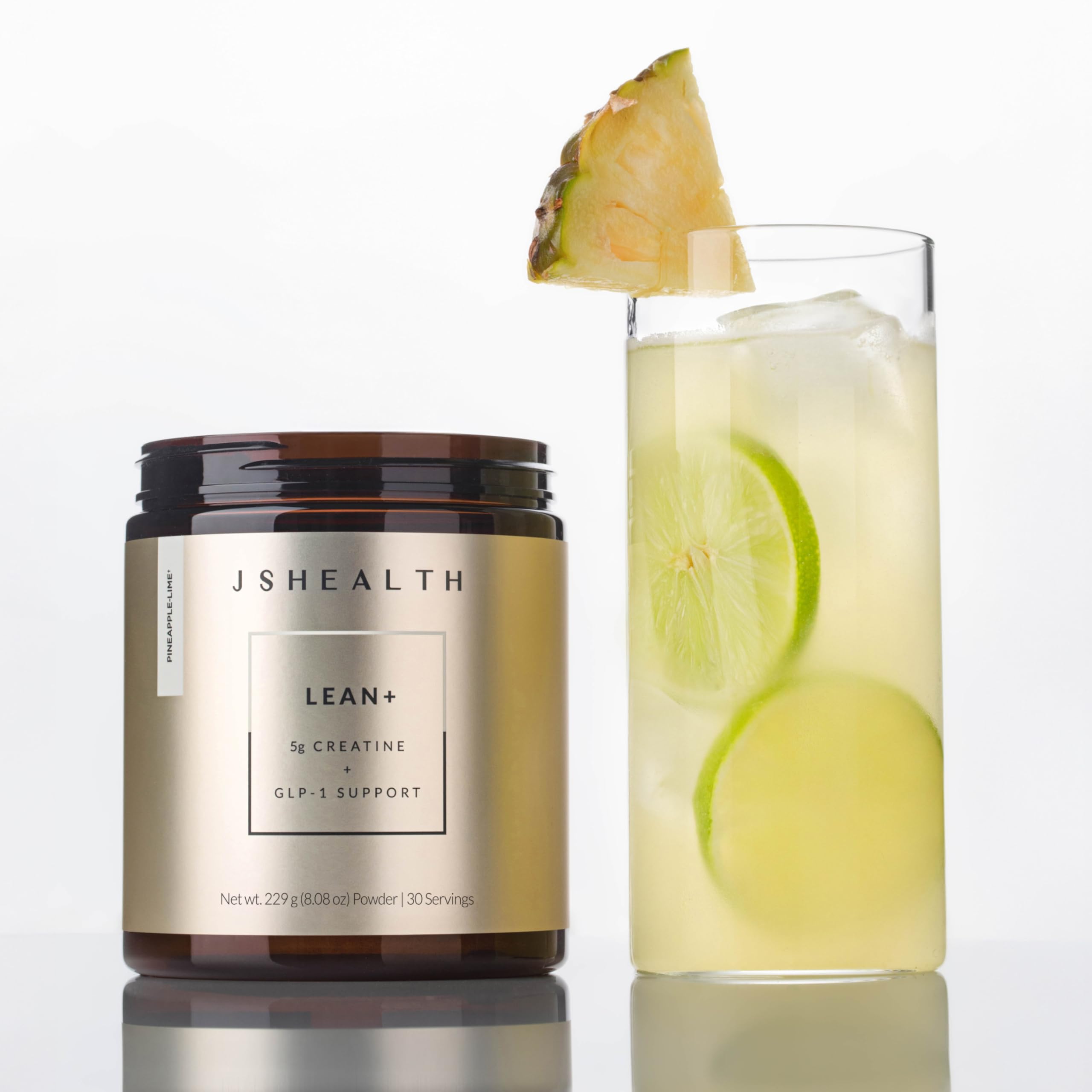JSHealth Lean+ pineapple-lime flavor image conveys refreshing taste for daily use.