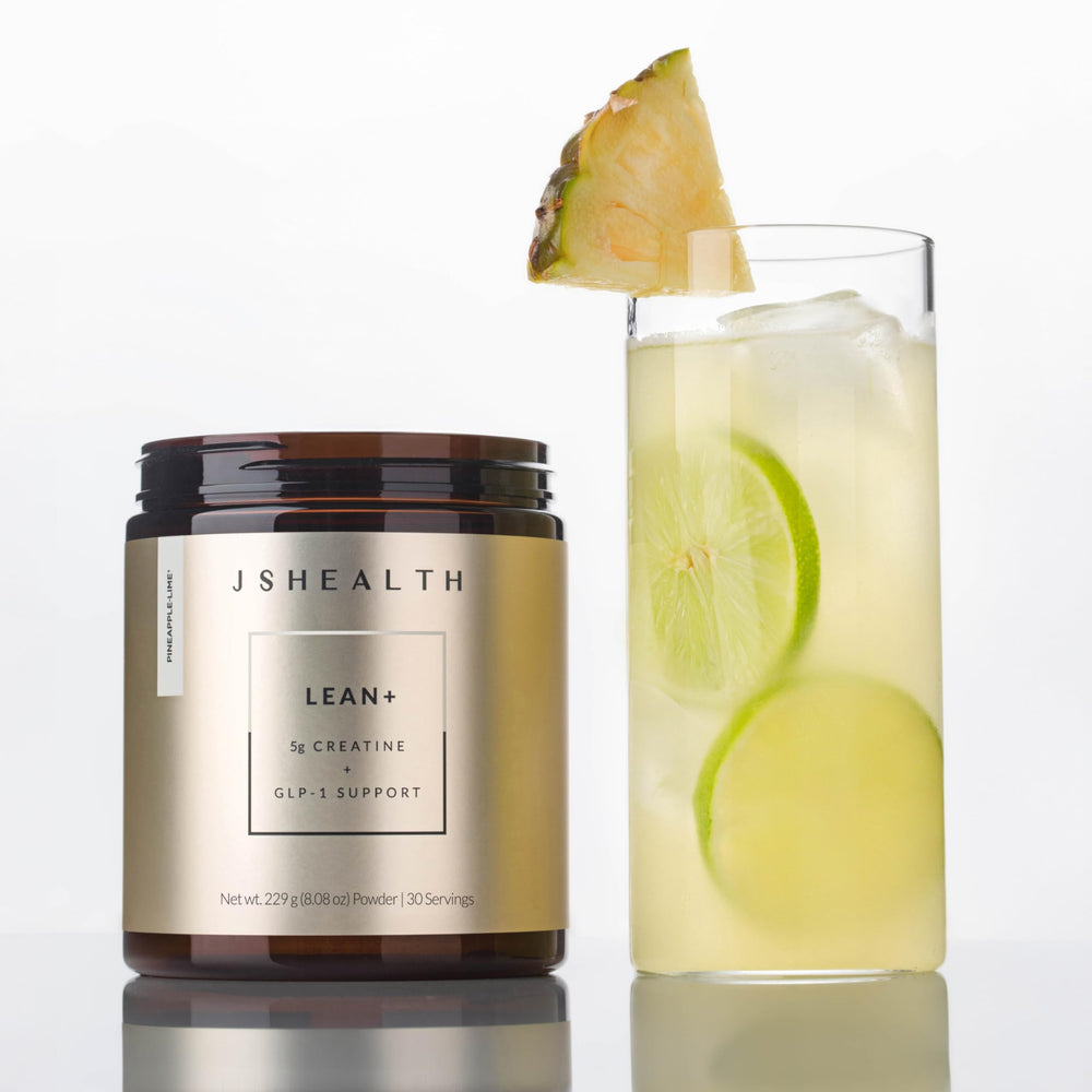 JSHealth Lean+ pineapple-lime flavor image conveys refreshing taste for daily use.