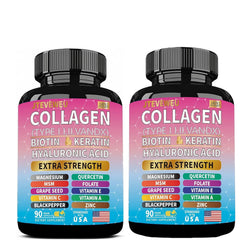 JTEVEweu collagen bottle front highlighting 14-in-1 formula for daily beauty support