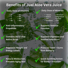 JUAL Aloe Vera Juice in a clear glass for easy tasting.