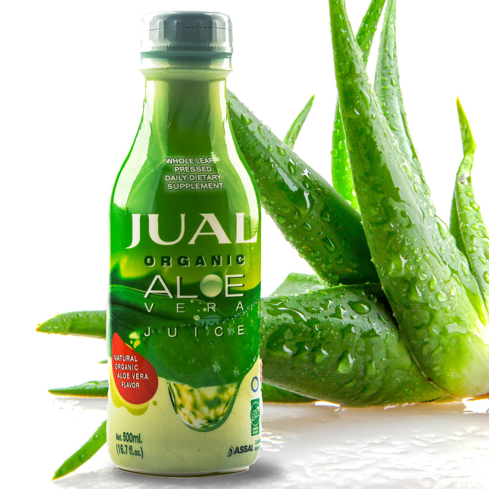 JUAL Aloe Vera Juice ready to blend in a smoothie or water.