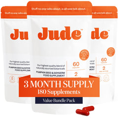 Jude bladder control tablets bottle with capsules for daily urinary support and confidence