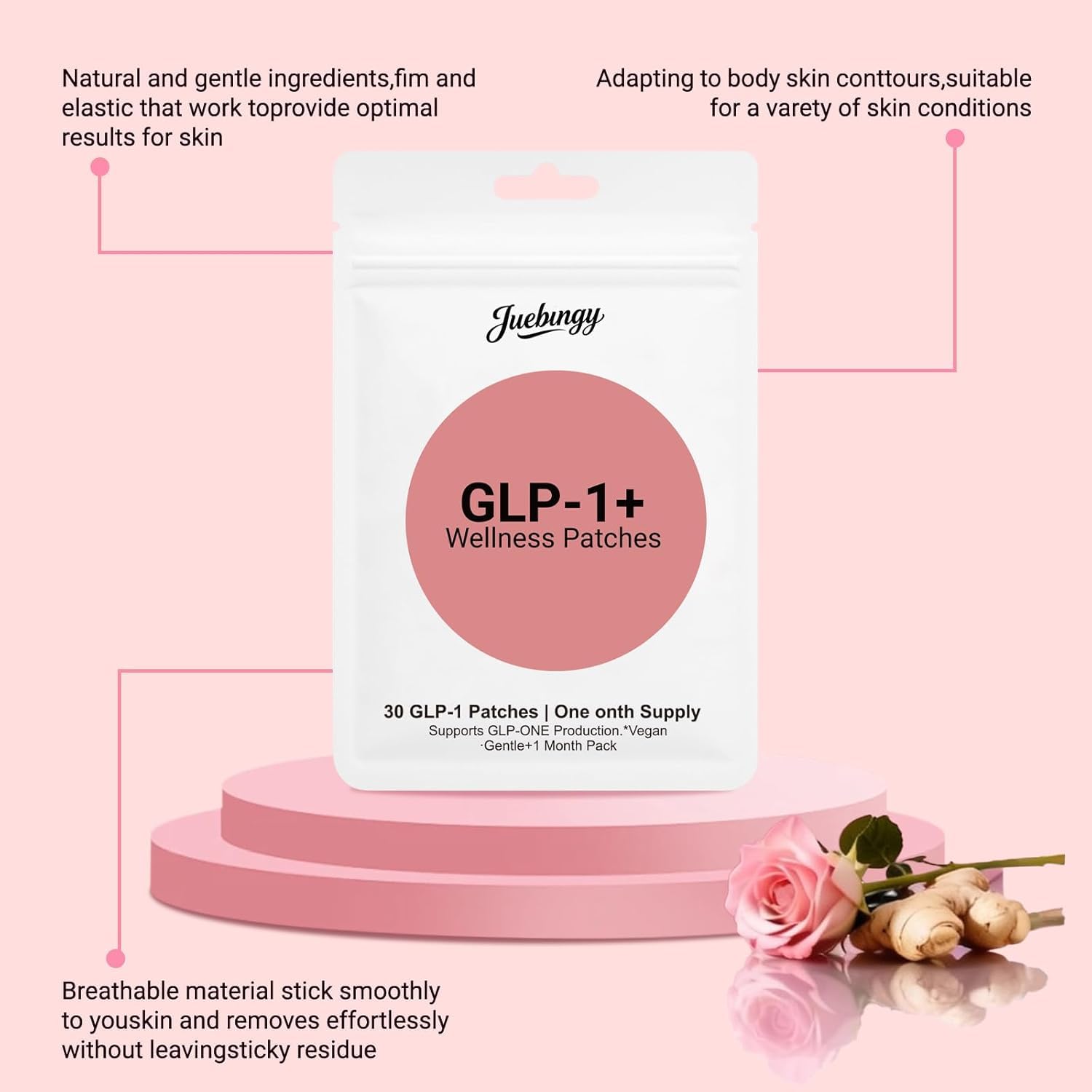Juebingy GLP-1 patches showing easy removal with no residue.