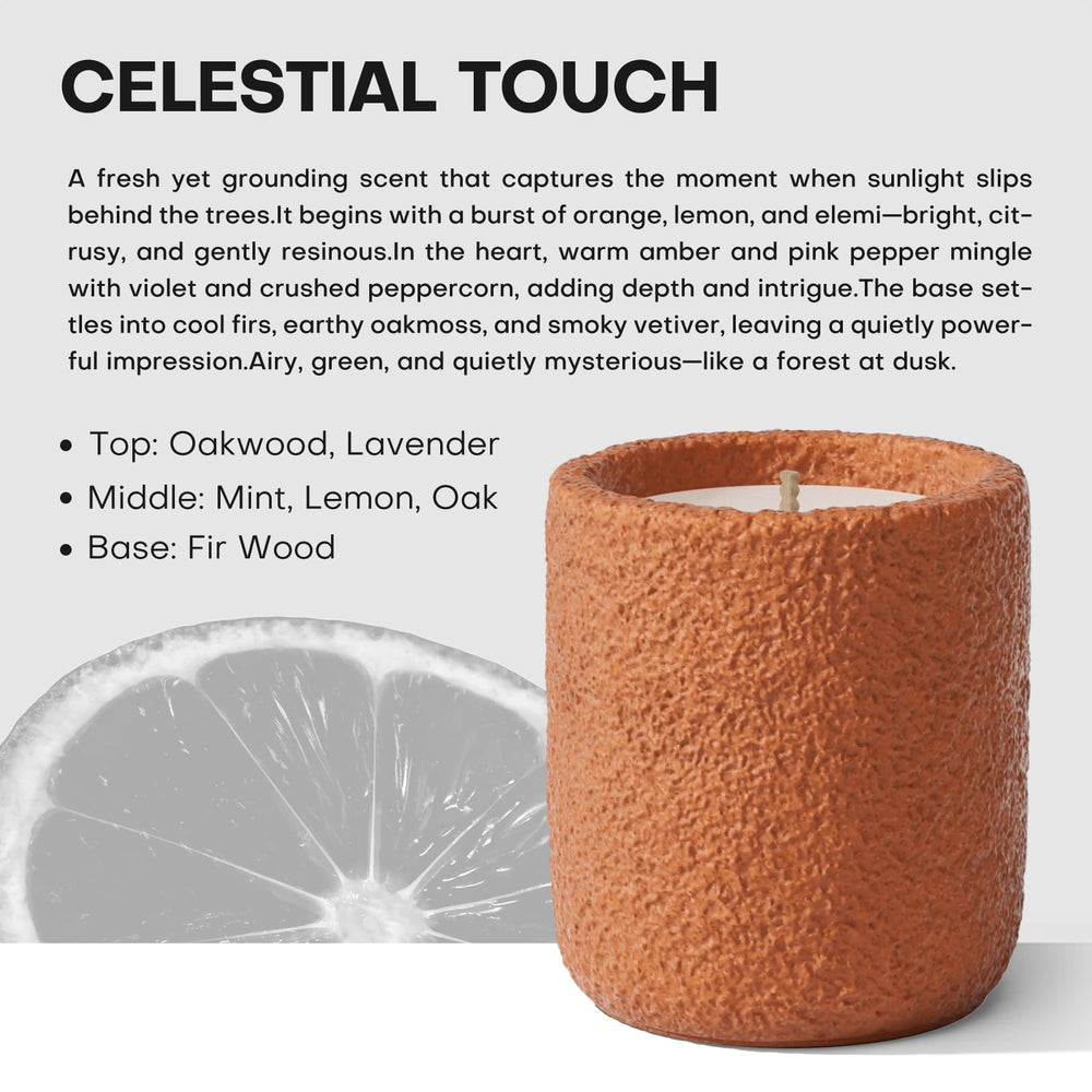 Close-up of JueOne cement jar candle showing hand-finished texture