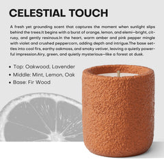 Close-up of JueOne cement jar candle showing hand-finished texture
