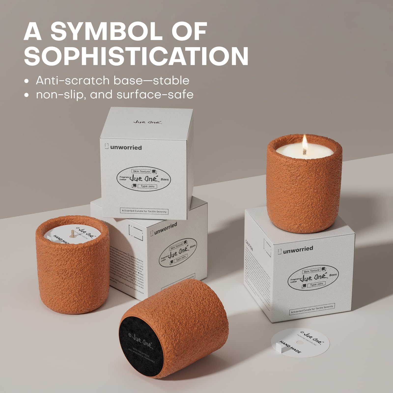 Minimalist decor with JueOne candle casting a warm glow in a room