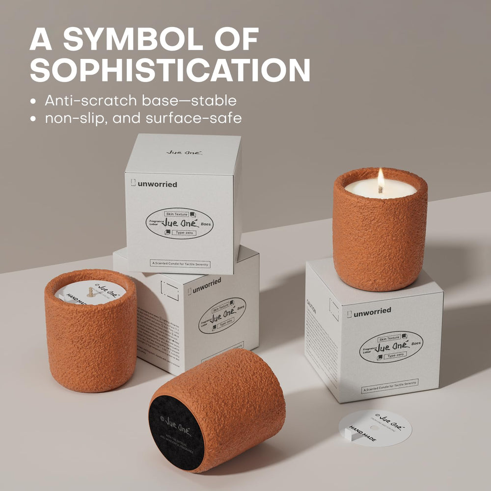 Minimalist decor with JueOne candle casting a warm glow in a room
