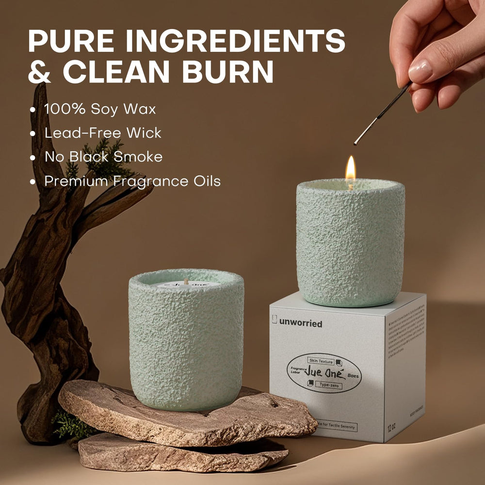 JueOne natural soy wax burn for clean fragrance release.