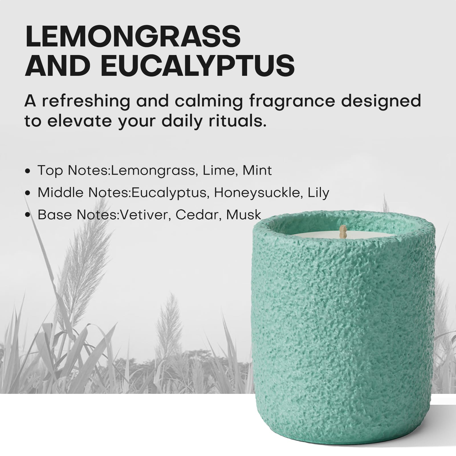 JueOne soy-wax candle burning cleanly for a smokeless, pure fragrance.