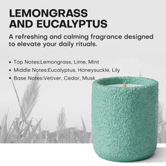 JueOne soy-wax candle burning cleanly for a smokeless, pure fragrance.