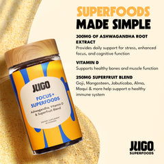 JUGO Ashwagandha gummies closeup showing chewy texture