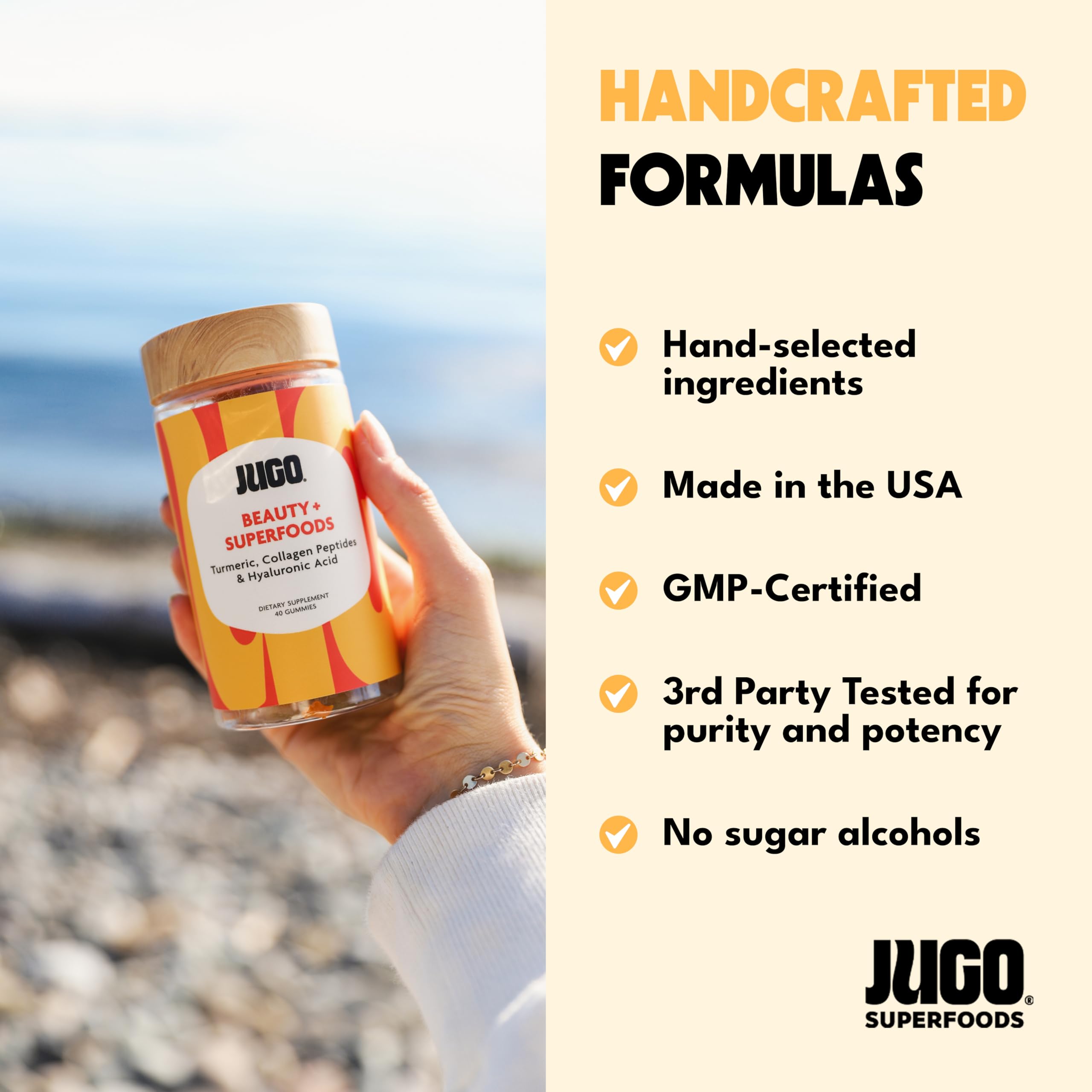JUGO hyaluronic acid label signals hydration support for skin.