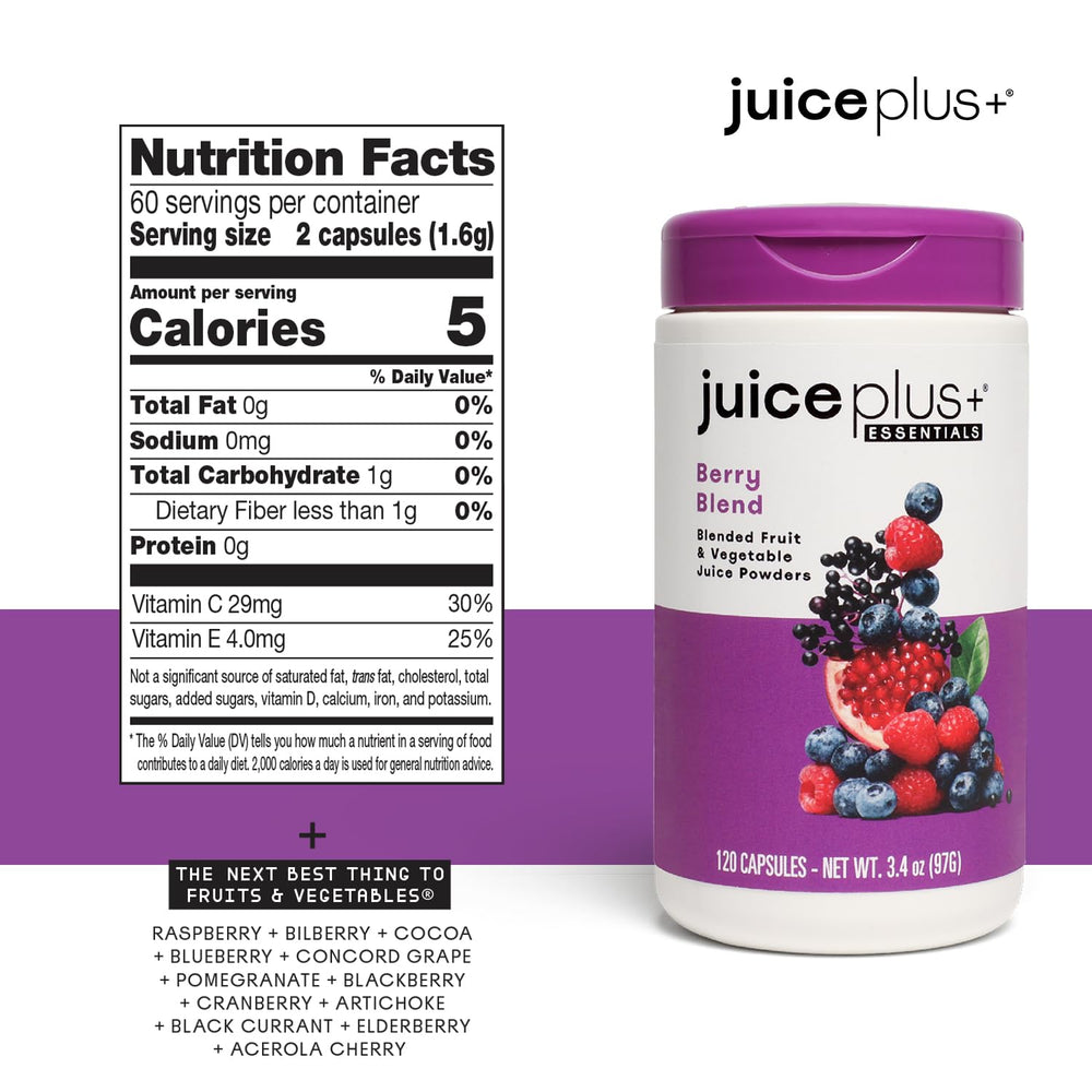 Juice Plus+ 60 servings per bottle offer a sustained daily supply.