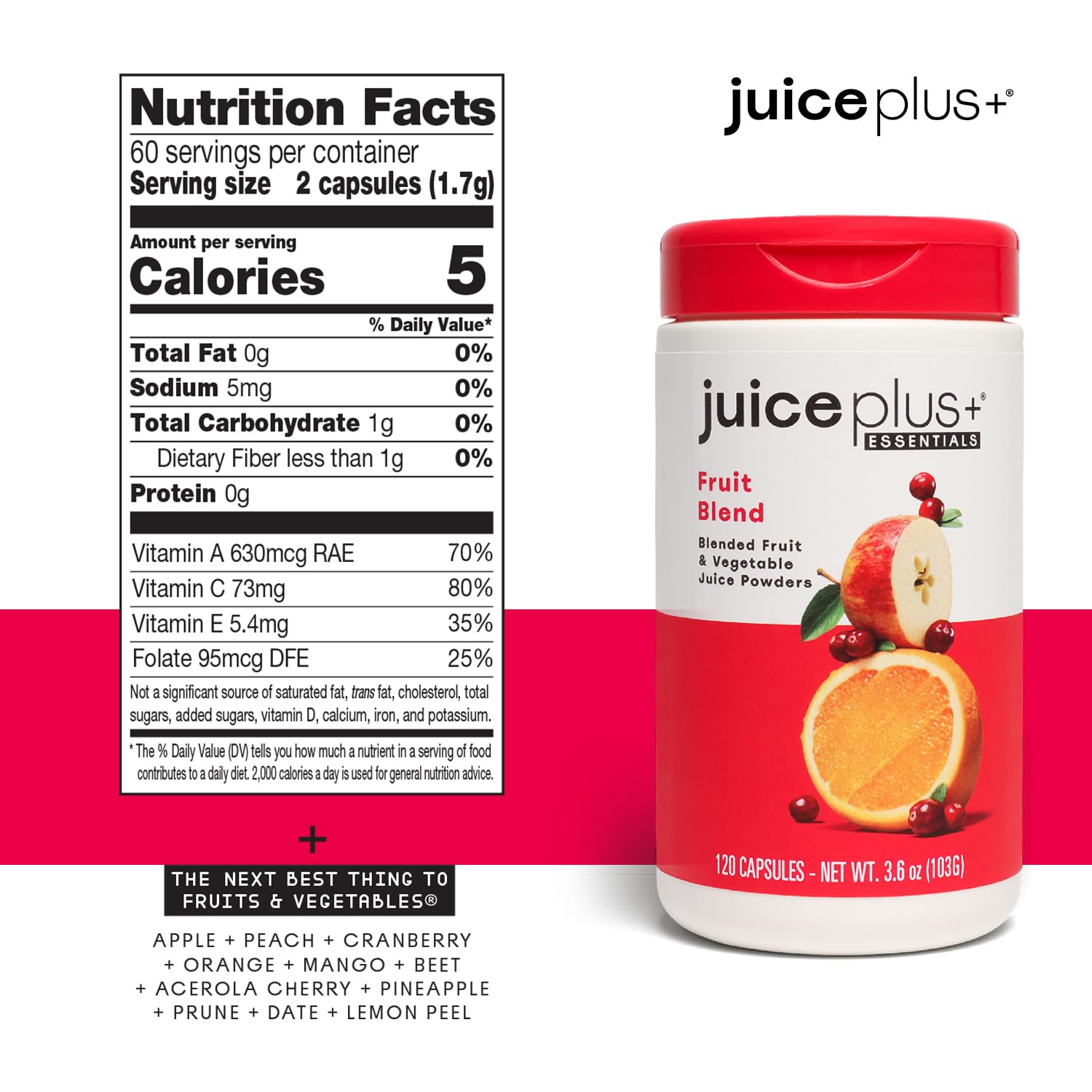 Juice Plus+ bottle trio pack shown for easy on-the-go supplementation.