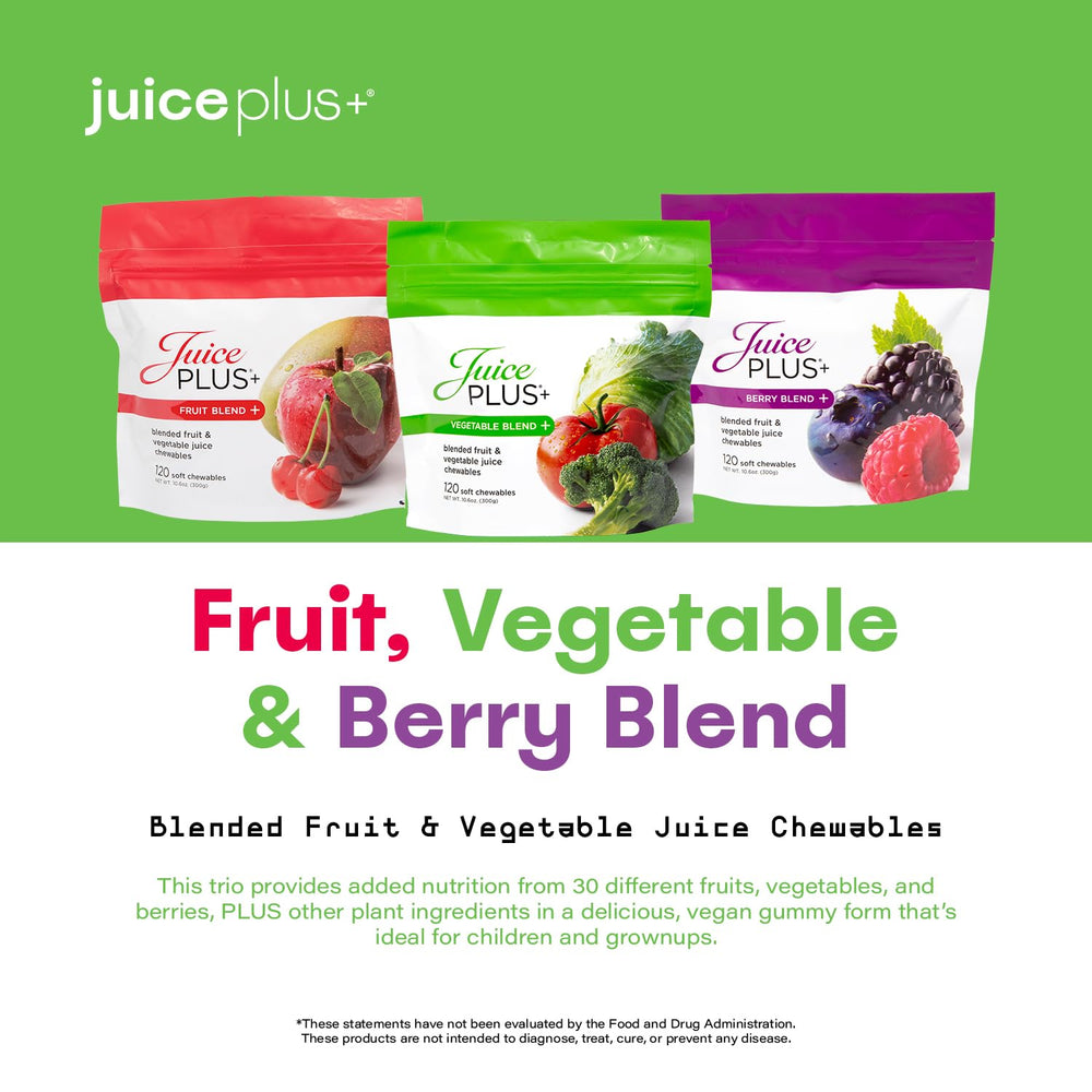Adults taking a Juice Plus+ chew for vegan, gluten-free nourishment.