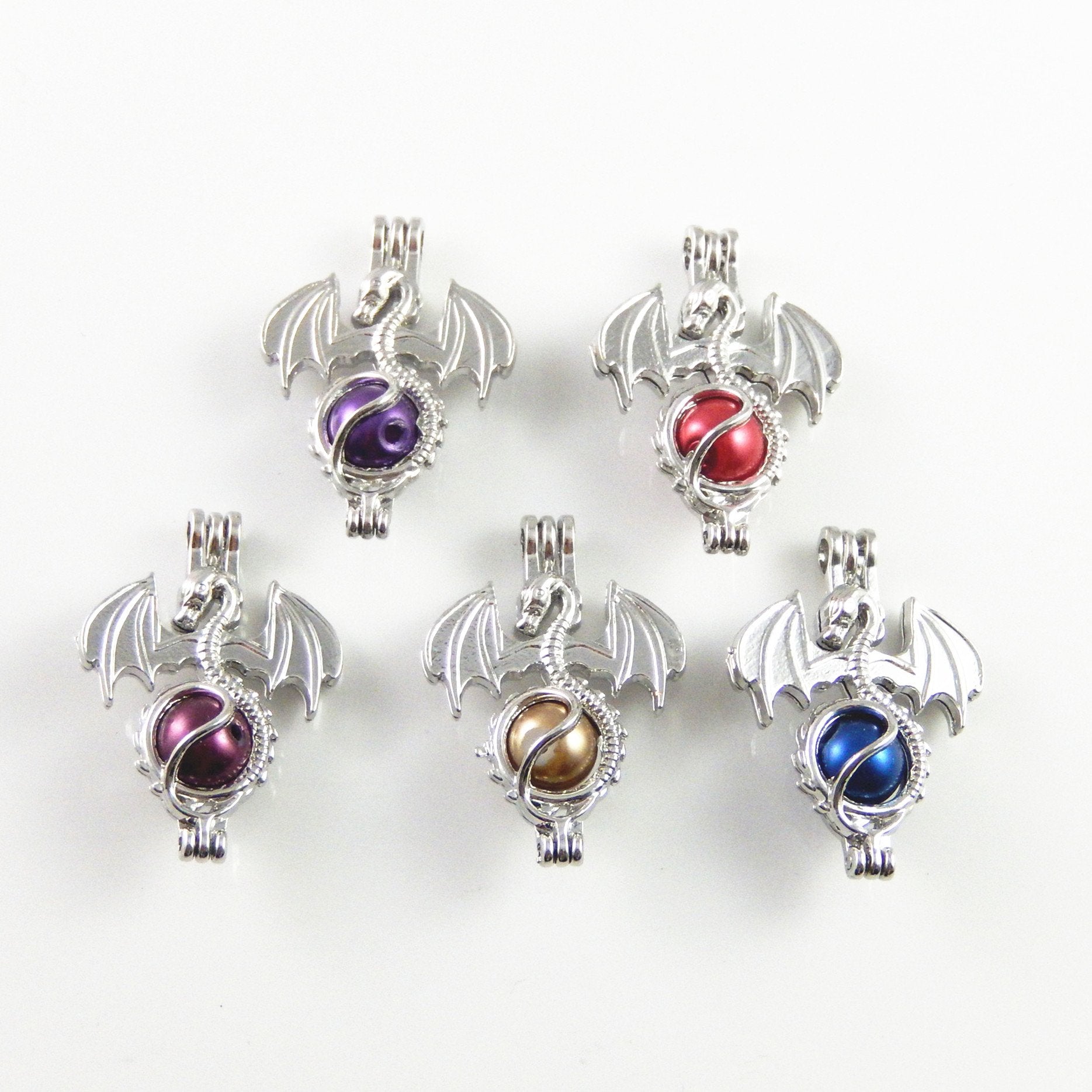 Julie Wang 8mm bead-cap locket charm in silver, for DIY diffuser jewelry.