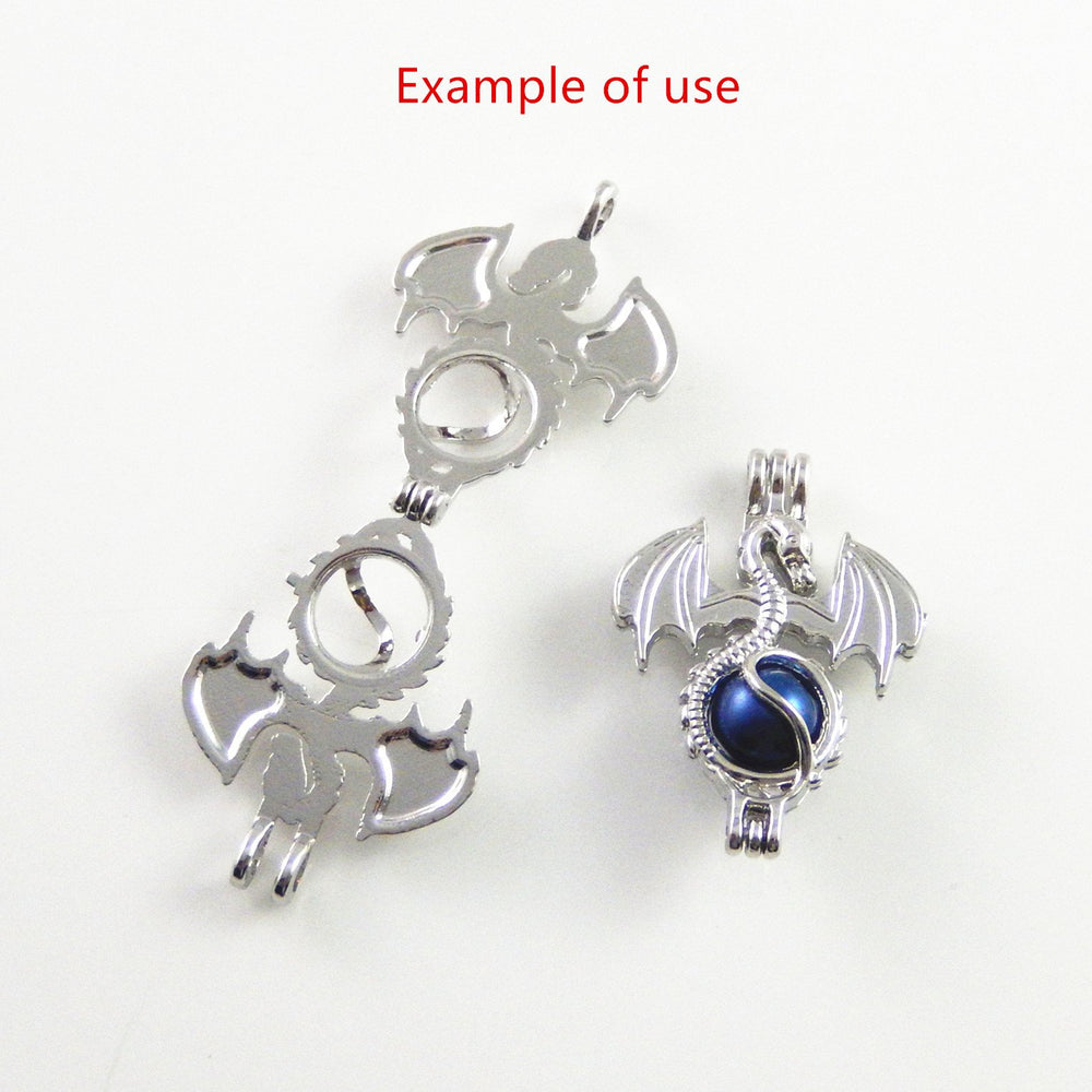 Julie Wang bead cage dragon lockets in silver, ideal for personal diffuser accessories.