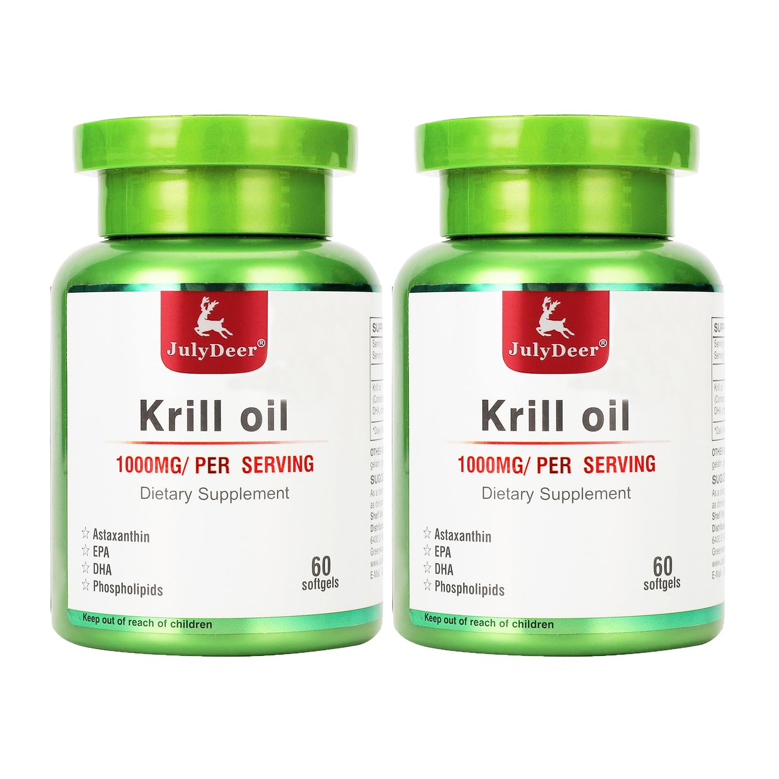 JulyDeer Antarctic Krill Oil bottle showing premium omega-3 source for daily use