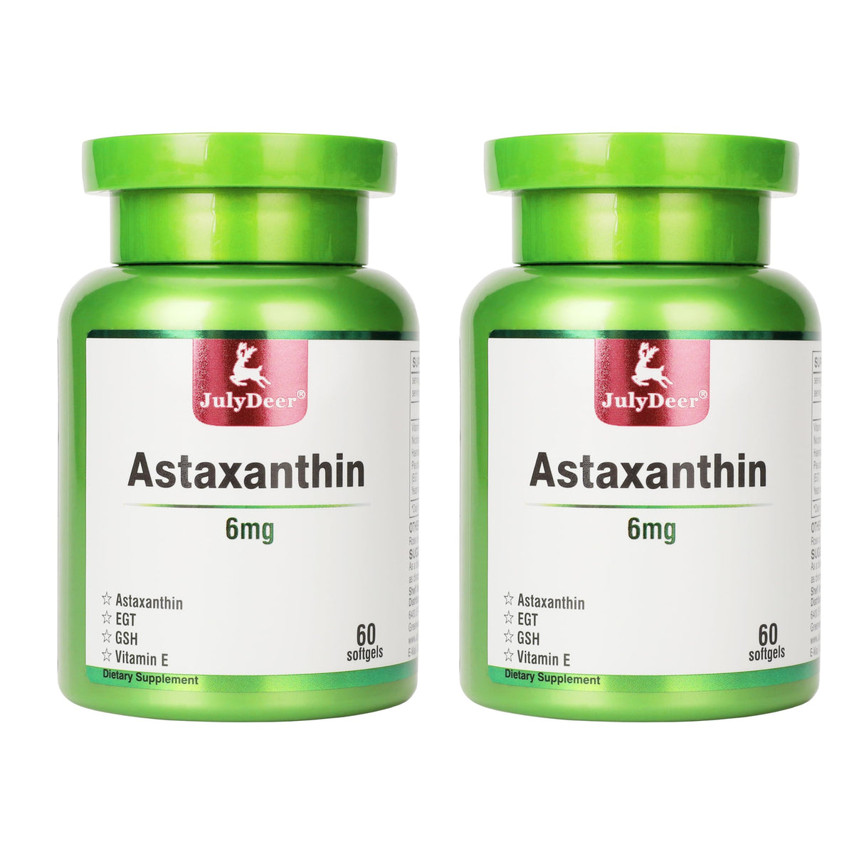 JulyDeer astaxanthin bottle front showing premium antioxidant product