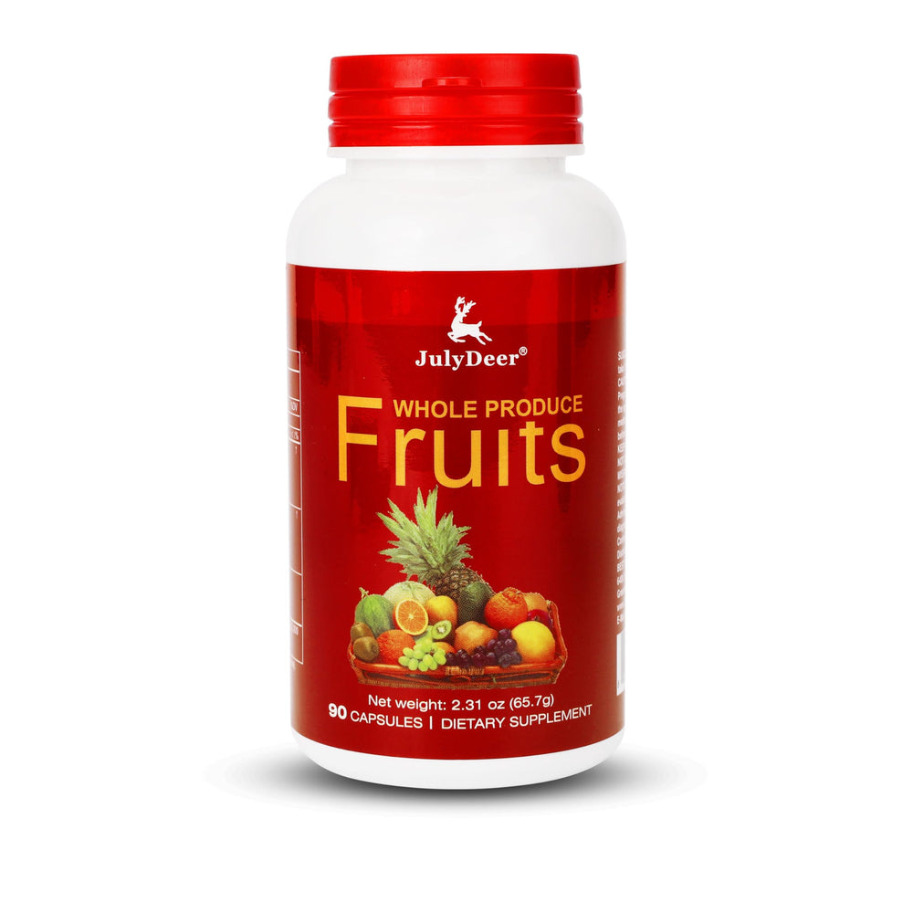 JulyDeer fruit supplement bottle with 90 vegetarian capsules for daily wellness