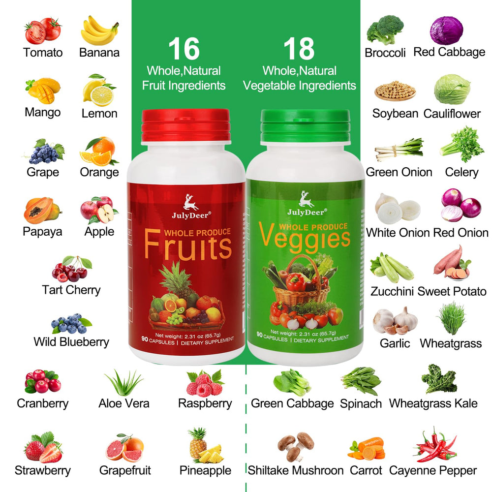 Close-up of JulyDeer capsules illustrating vegetarian formula for energy balance