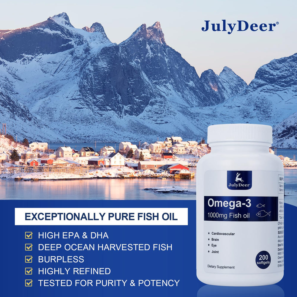 JulyDeer mercury-free purity seal signals safe, high-quality fish oil.