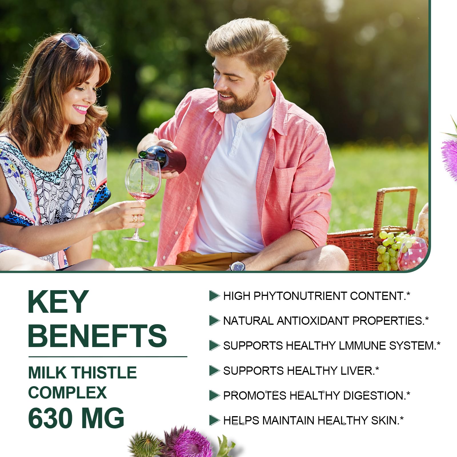 JulyDeer milk thistle capsules closeup highlights 240 capsules for daily use.