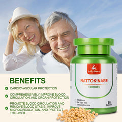 JulyDeer nattokinase packaging close-up emphasizing vegan, gluten-free status.